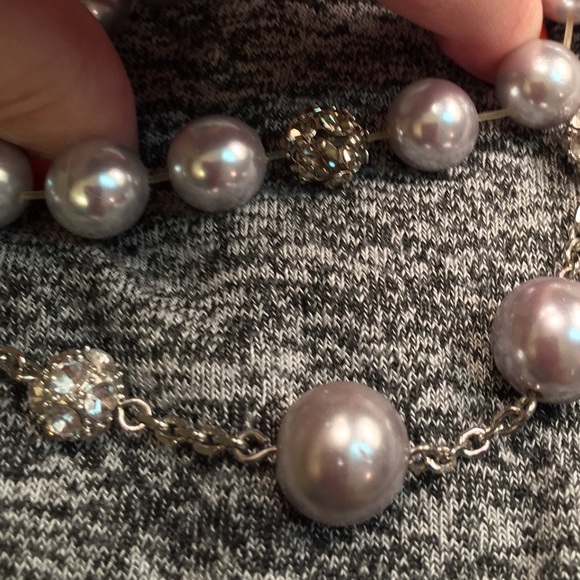 Pearls & Crystals (faux) Necklace 18” & Bracelet - Picture 7 of 8